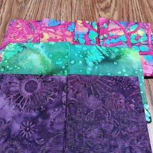 8 Assorted BATIK Fat Quarters New Fabric